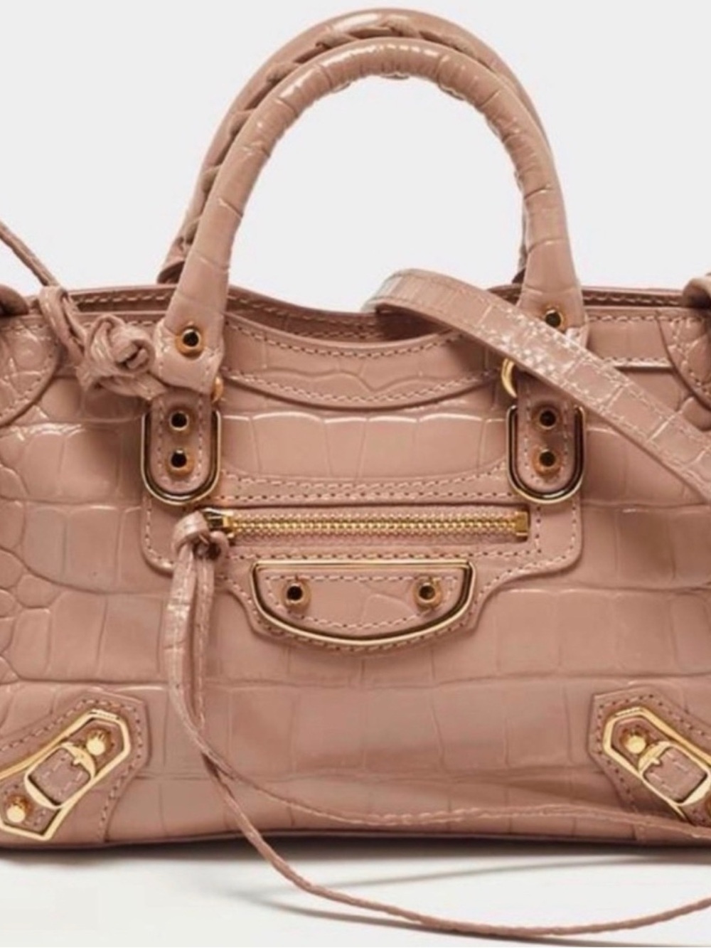 Balenciaga Croc-Embossed City Bag Mini